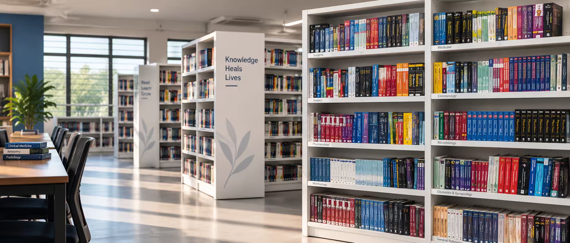 Library with desk